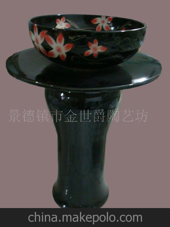 供应景德镇洗脸盆 3件套立柱盆600*500*850