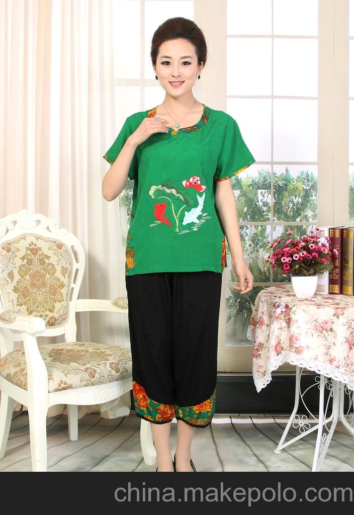 批发2013年新款妈妈装中老年服装中年女装夏装短袖套装