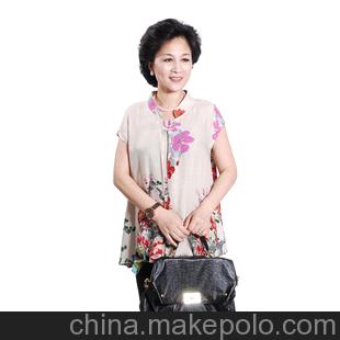 韩版大码中老年服装中年女装妈妈T恤夏装短袖新品上衣