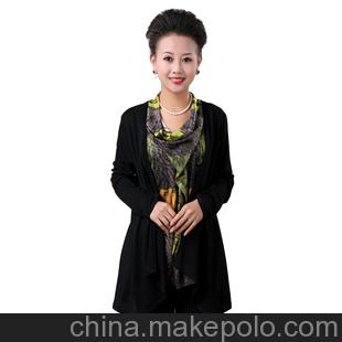 敬福妈妈 品牌中老年服装弹力假两件妈妈装针织衫长袖t恤批发