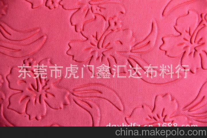 鑫汇达 厂销凹凸雕刻印花布 山水提花布 花草提花针织服装面料