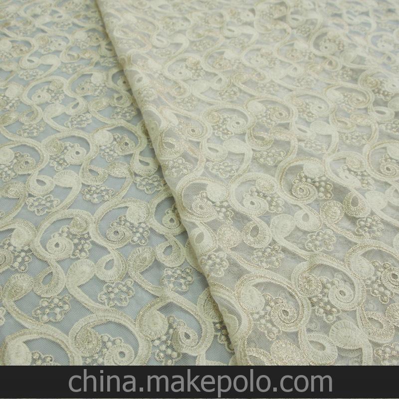 新品 宏名绣花布 高档纺织面料 广州电脑绣花工厂订货 HKP1959