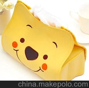 可爱维尼熊 皮革纸巾抽 纸巾套 纸巾盒