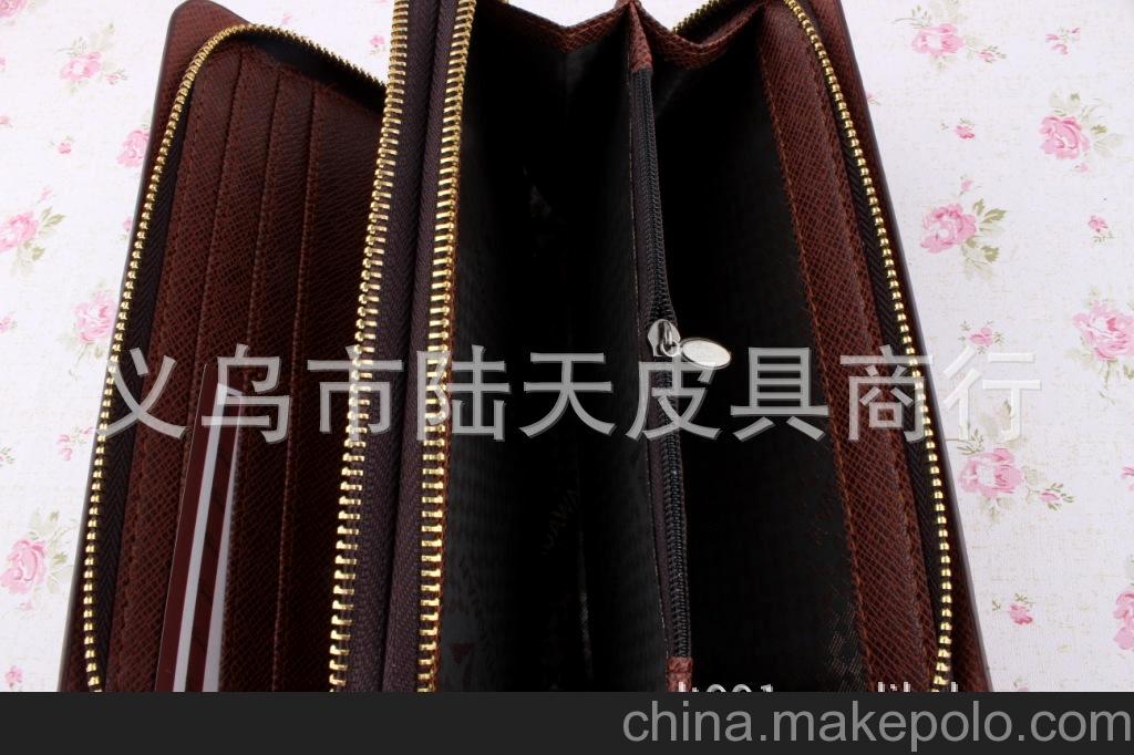 厂家现货供应男士手包批发 2013热销点点纹双拉链手包 男包