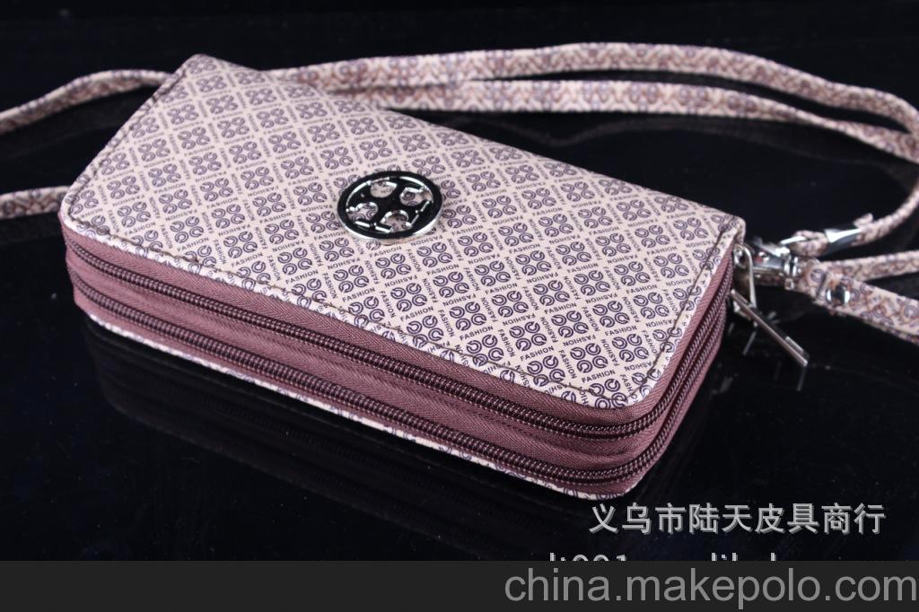 陆天皮具供应外贸货源双拉钱包批发 地摊跑江湖热销女士单肩女包