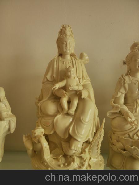 德化瓷雕观音 古玩收藏品仿古瓷器陶瓷礼品摆件佛教佛品