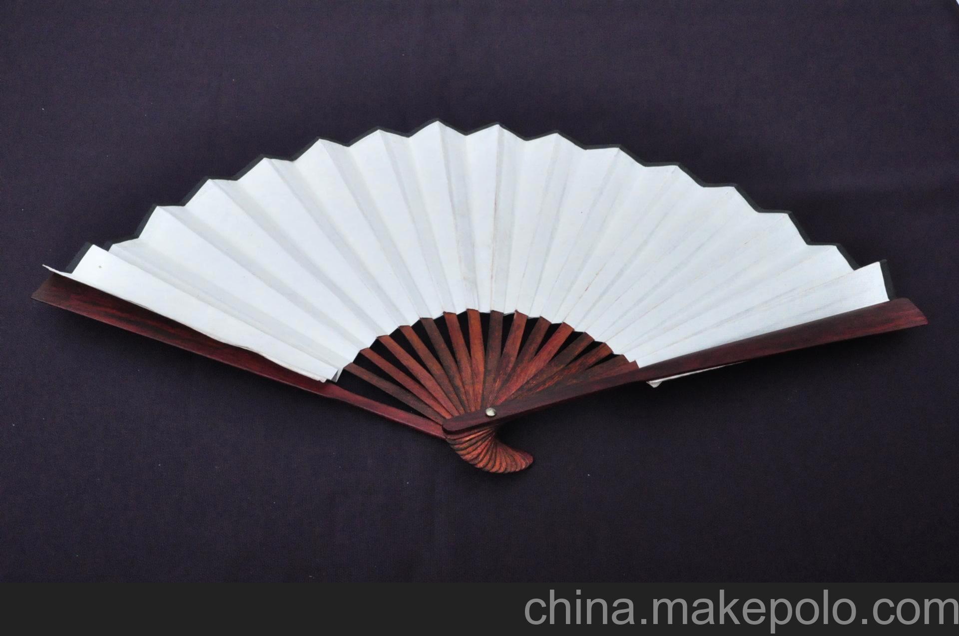 老红木折扇竹芯 紫檀空白宣纸扇 木质古玩收藏品系列价格优惠