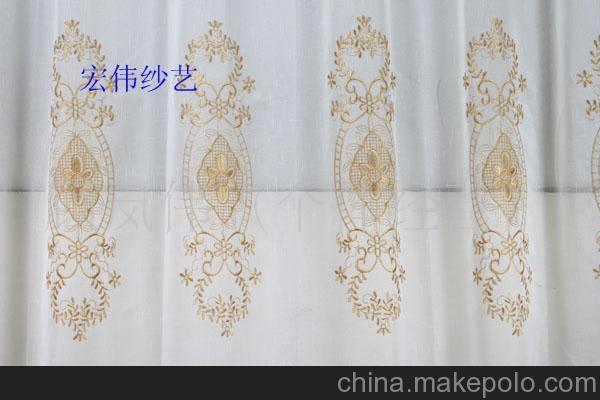 支付宝担保交易]窗帘布艺/密厚/十字麻绣花纱1色