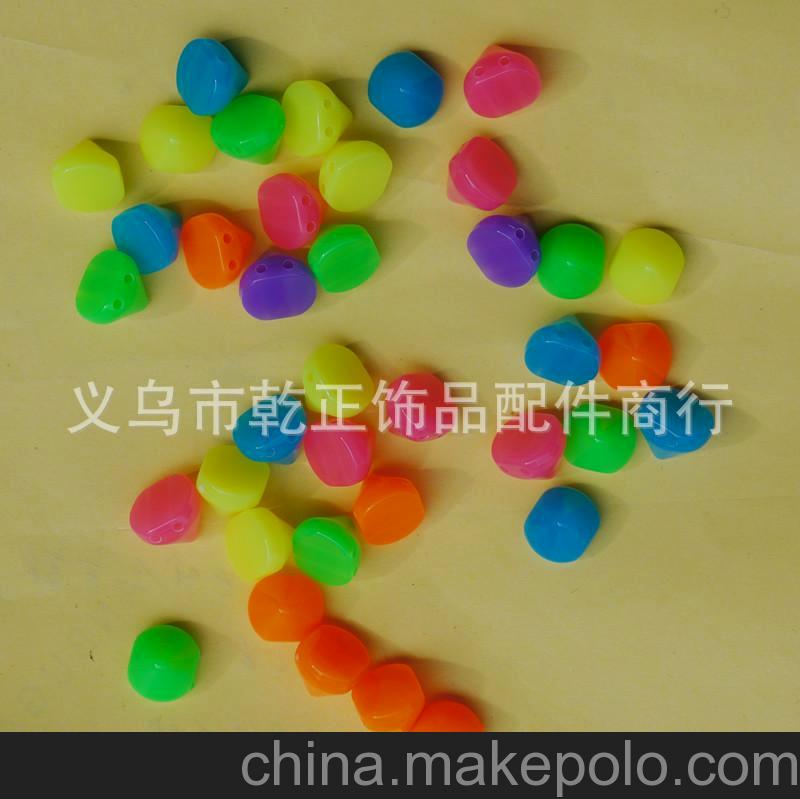 厂家直销，珠宝首饰配件，亚加力散珠，银光彩色压克力锥形珠