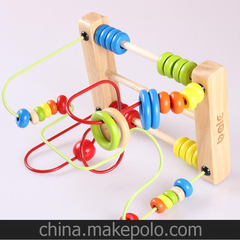 木制玩具 糖果绕珠 大号木制串珠绕珠儿童玩具 宝宝益智玩具1-3岁
