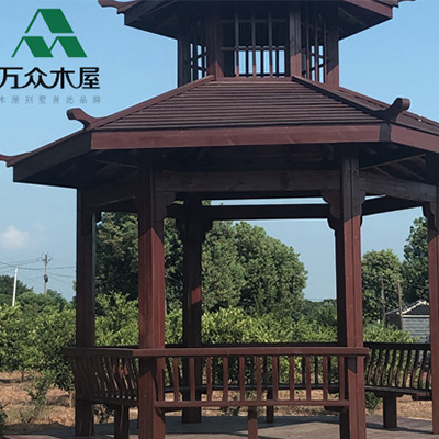 万众木屋-农庄六角凉亭